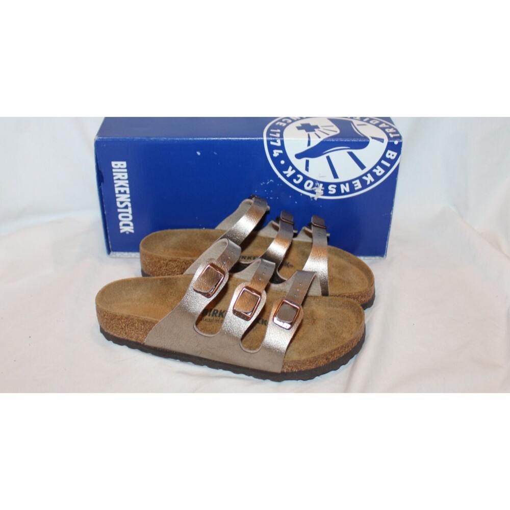 BIRKENSTOCK WOMEN'S FLORIDA BS LEATHER SANDALS GRACEFUL BLUE EU 36 REGULAR